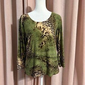 y2k vintage leopard print top